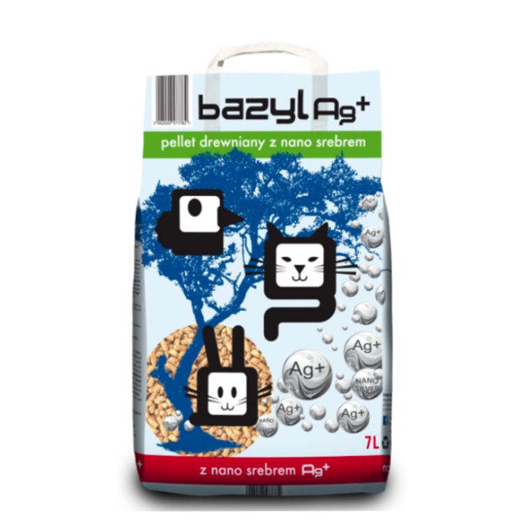 BAZYL AG+ PELLET DREWNIANY 7 L naturalny żwirek antybakteryjny do kuwety - thumbnail