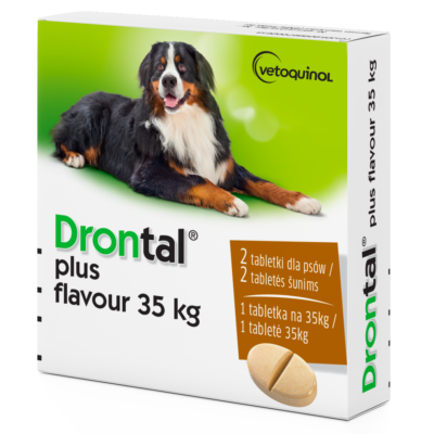 Bayer DRONTAL PLUS FLAVOUR 35 KG 2 tabletki na odrobaczenie dla dużego psa