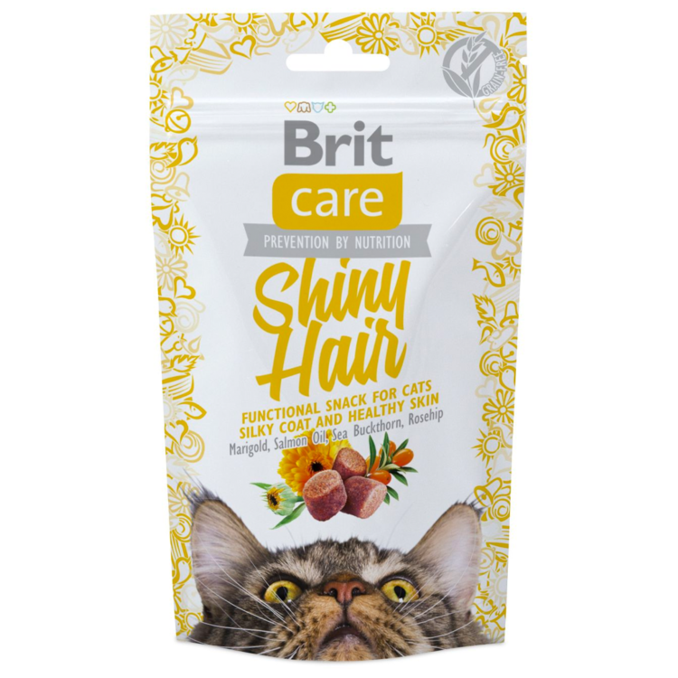 Brit Care CAT SNACK SHINY HAIR 50G - thumbnail
