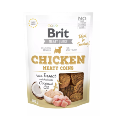 Brit JERKY CHICKEN WITH INSECT MEATY COINS 80 G półmiękkie przysmaki z kurczakiem i owadami - thumbnail nav