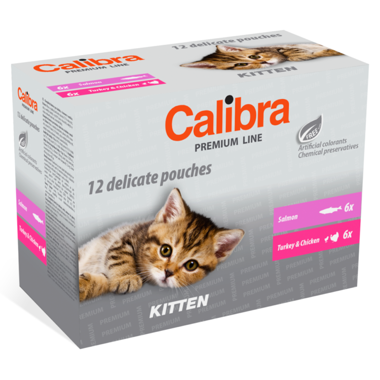 Calibra CAT PREMIUM KITTEN MULTIPACK 12 X 100 G mokra karma w saszetkach dla kota - thumbnail