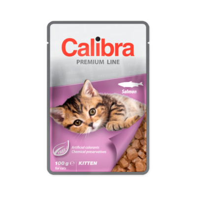 Calibra CAT PREMIUM KITTEN SALMON 100 G mokra karma z łososiem w sosie dla kociąt