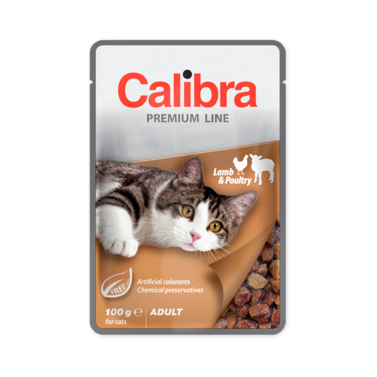 Calibra CAT PREMIUM ADULT LAMB & POULTRY 100 G SASZETKA mokra karma  z jagnięciną i drobiem dla kotów - thumbnail