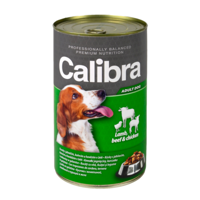 Calibra DOG ADULT LAMB, BEEF & CHICKEN 1240 G mokra karma dla dorosłych psów: jagnięcina, kurczak i wołowina w galarecie