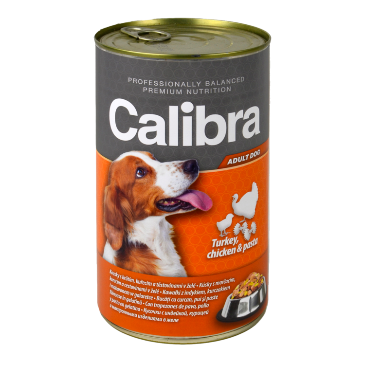 Calibra DOG ADULT TURKEY, CHICKEN & PASTA 1240 G mokra karma dla psów dorosłych: indyk, kurczak i makaron w galarecie - thumbnail