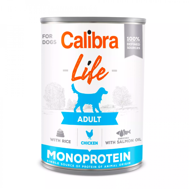 Calibra DOG LIFE ADULT CHICKEN WITH RICE 400G jednobiałkowa, bezglutenowa mokra karma z kurczakiem i ryżem dla psa - thumbnail