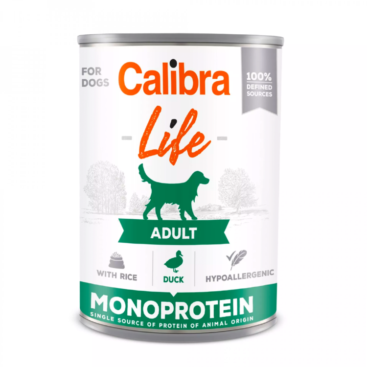 Calibra DOG LIFE ADULT DUCK WITH RICE 400 G lekkostrawna mokra karma z kaczką i ryżem dla psa - thumbnail