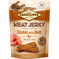 Carnilove JERKY CHICKEN WITH QUAIL BAR 100 G batony proteinowe z kurczakiem i przepiórką dla psów - thumbnail nav