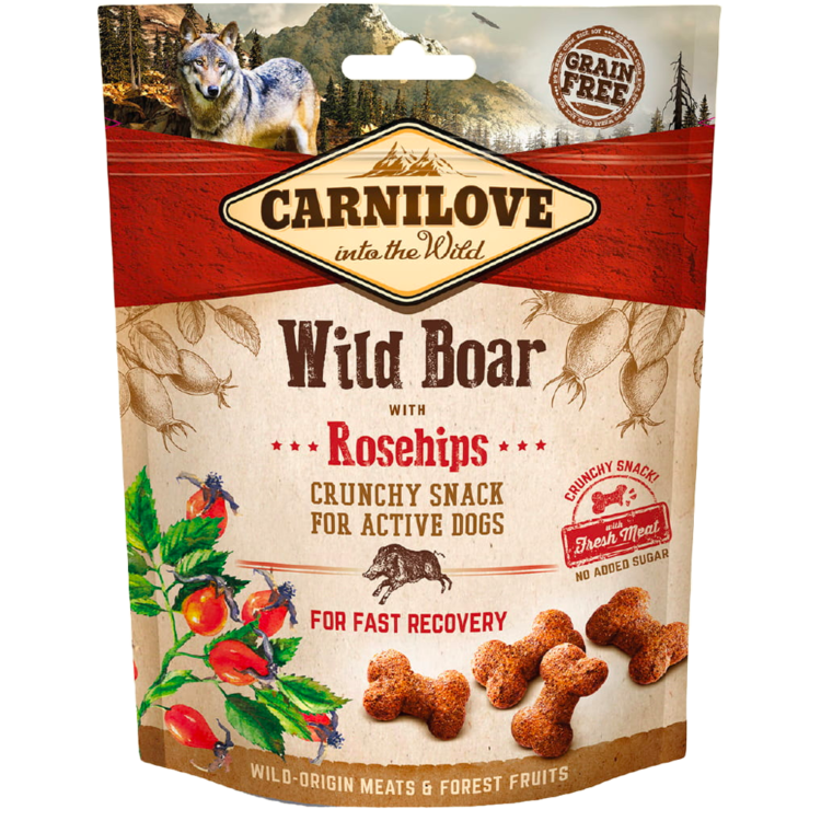 Carnilove PRZYSMAK DLA PSA CRUNCHY SNACK WILD BOARD WITH ROSEHIPS WITH FRESH MEAT 200 G - thumbnail