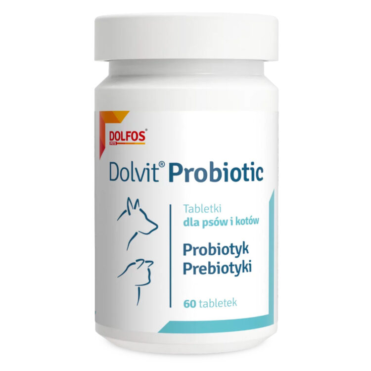 Dolfos DOLVIT PROBIOTIC 60 TABLETEK probiotyk i prebiotyk dla psów i kotów - thumbnail