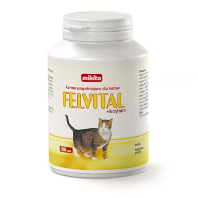 Mikita FELVITAL PLUS LECYTYNA 100 TABLETEK witaminy dla kotów