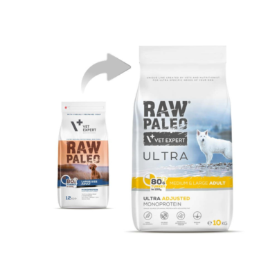 Vet Expert RAW PALEO ULTRA TURKEY MEDIUM&LARGE ADULT karma bezzbożowa z indykiem dla dorosłych psów ras średnich i dużych