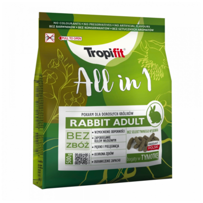 Tropifit POKARM ALL IN 1 RABBIT ADULT 500 G bezzbożowa karma dla królika dorosłego