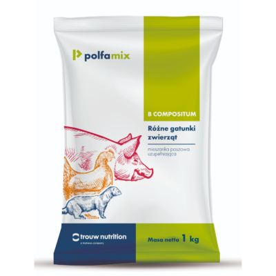 Trouw POLFAMIX B-COMP 1 KG dodatek witaminowy dla drobiu, trzody, zwierząt futerkowych
