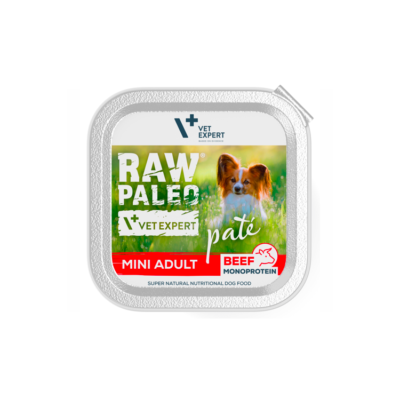 Vet Expert RAW PALEO ADULT PATE MINI BEEF TACKA 150 G pasztet z wołowiną dla dorosłych psów małych ras