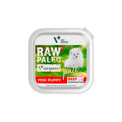 Vet Expert RAW PALEO BEEF PATE MINI PUPPY TACKA 150 G pasztet z wołowiną dla szczeniąt i juniorów małych ras