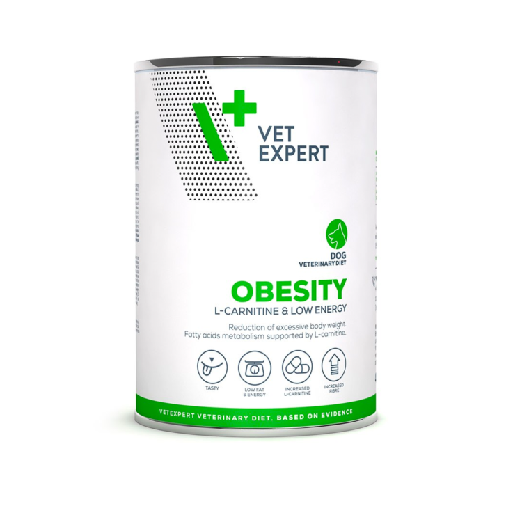 Vet Expert VETERINARY DIET OBESITY DOG 400 G mokra karma dla psów z nadwagą, otyłością lub cukrzycą - thumbnail