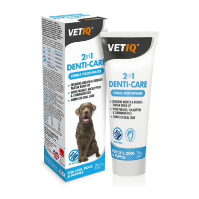 VetIQ 2in1 DENTI-CARE 70 G pasta do kompleksowej pielęgnacji jamy ustnej