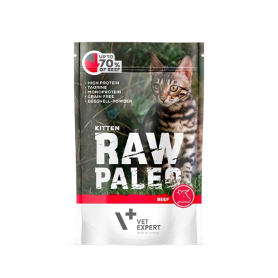 Vet Expert RAW PALEO CAT KITTEN BEEF 100 G mokra karma z wołowiną dla kociąt