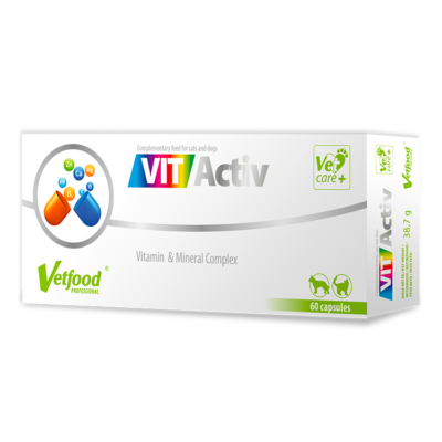 Vetfood VitActiv 60 KAPSUŁEK zestaw witamin i minerałów dla zwierząt domowych