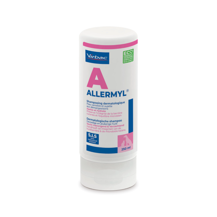 Virbac ALLERMYL SIS 250 ML szampon dermatologiczny do skóry suchej, podrażnionej i atopowej dla psów i kotów - thumbnail