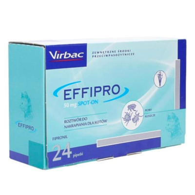Virbac EFFIPRO FLEXI-PACK KOT 24 PIPETY (50 MG) krople dla kota na pchły i kleszcze