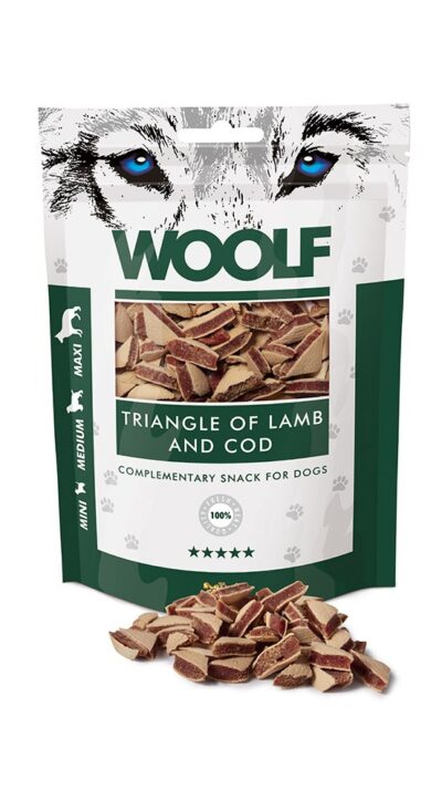 Woolf PRZYSMAK LAMB AND COD TRIANGLE 100 G przysmak dla psa jagnięcina i dorsz