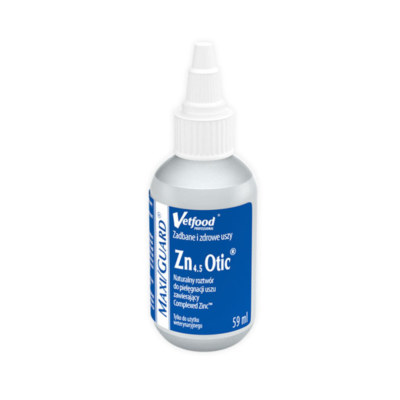 Vetfood MAXI/GUARD ZN 4,5 OTIC 59 ML płyn do pielęgnacji uszu, także do stosowania w przypadku zakażeń grzybicznych