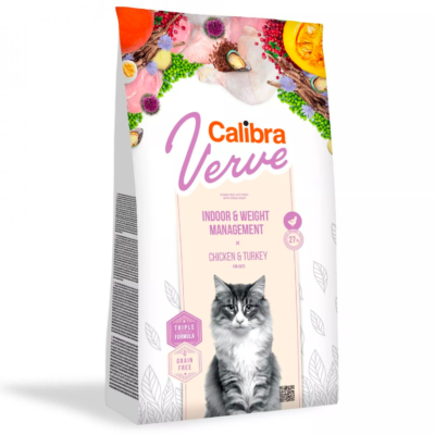 Calibra CAT VERVE GF INDOOR & WEIGHT CHICKEN karma bezzbożowa dla kotów niewychodzących lub z nadwagą
