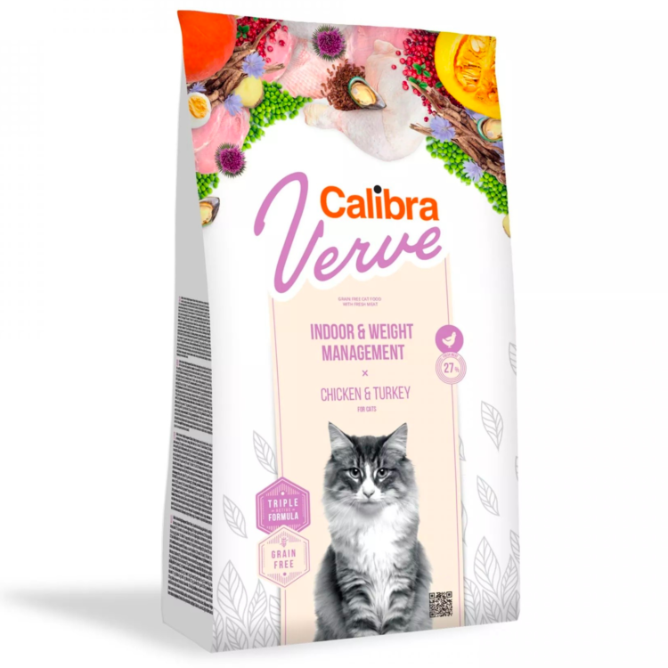 Calibra CAT VERVE GF INDOOR & WEIGHT CHICKEN karma bezzbożowa dla kotów niewychodzących lub z nadwagą - thumbnail