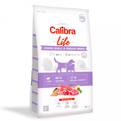 Calibra DOG LIFE JUNIOR SMALL & MEDIUM BREED LAMB karma hi­poalergiczna z jagnięciną dla młodych psów ras małych i średnich