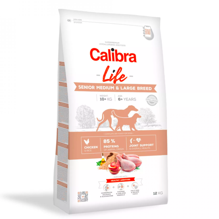Calibra DOG LIFE SENIOR MEDIUM & LARGE CHICKEN karma z kurczakiem dla starszych psów średnich i dużych ras - thumbnail