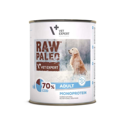 Vet Expert RAW PALEO ADULT DOG COD bezzbożowa karma mokra z dorszem dla psów