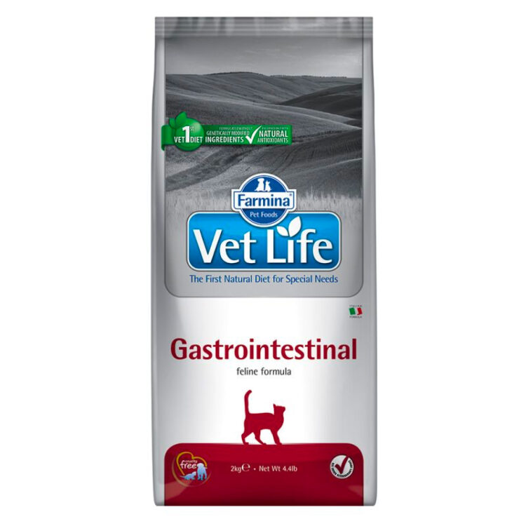 Farmina VET LIFE GASTRO-INTESTINAL CAT wysokostrawna sucha karma do stosowania w przypadku zaburzeń pokarmowych - thumbnail