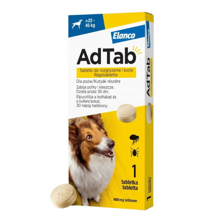 Elanco AdTab tabletka na pchły i kleszcze dla psa 22-45 kg - thumbnail