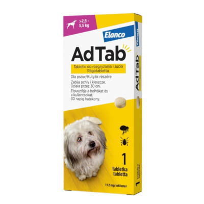 Elanco AdTab tabletka na pchły i kleszcze dla psa 2,5-5,5 kg