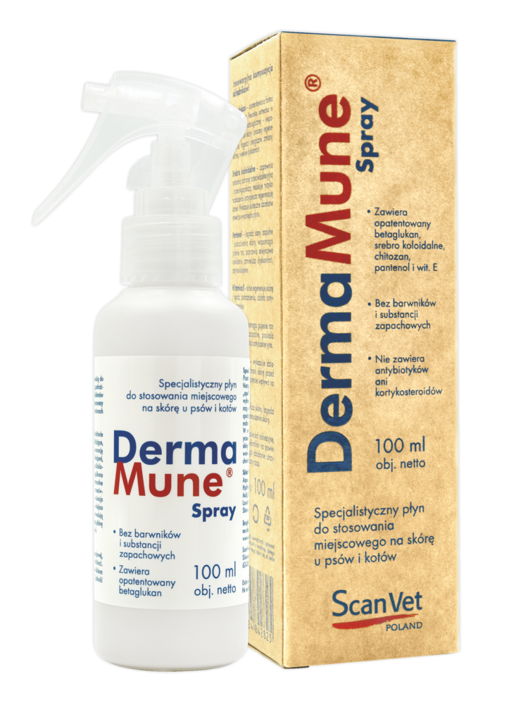 ScanVet DERMAMUNE 100 ML spray ze srebrem koloidalnym wspomagający gojenie ran i podrażnień - thumbnail