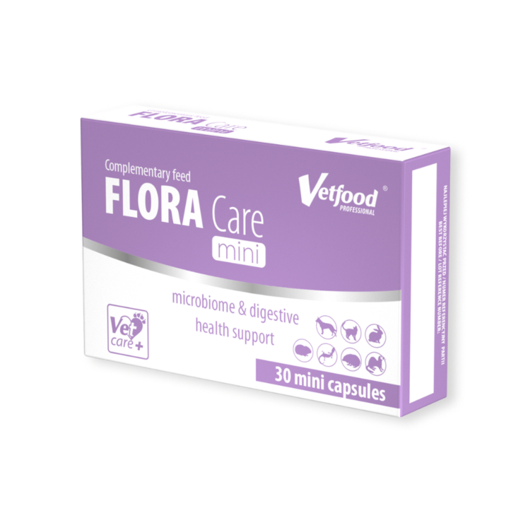Vetfood FLORA CARE MINI 30 KAPSUŁEK przeciw biegunkom, po antybiotyku, w stanach zakażenia giardią, IBD - thumbnail