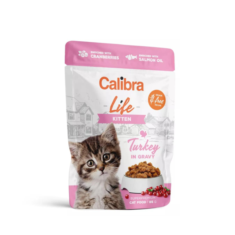 Calibra CAT LIFE POUCH KITTEN TURKEY IN GRAVY 85 G saszetka z indykiem w sosie dla kociąt - thumbnail