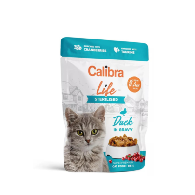 Calibra CAT LIFE POUCH STERILISED DUCK IN GRAVY 85 G saszetka z kaczką w sosie dla kotów kastrowanych