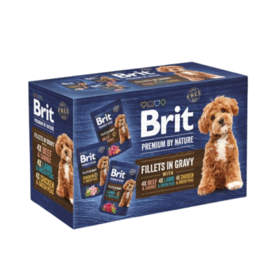 BRIT PREMIUM BY NATURE DOG POUCH 12 x 85 G GRAVY FILLETS MULTIPACK mokra karma w saszetkach dla psa