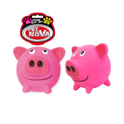 Pet Nova ZABAWKA DLA PSA WINYL ŚWINKA – KULA 10 CM RÓŻOWA (vin-pig-ball) 1 sztuka