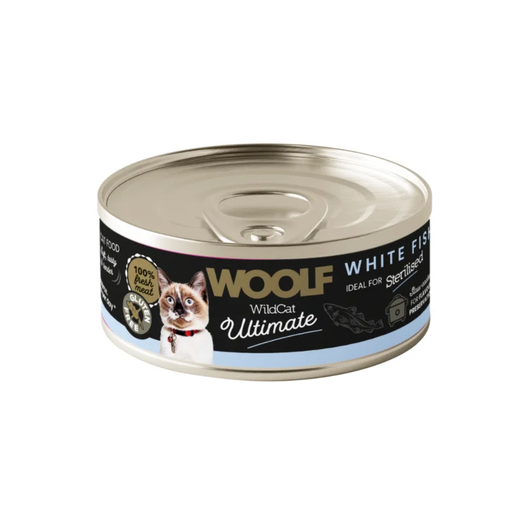Woolf WILD CAT ULTIMATE CAN WHITE FISH PATE 85 G pasztet z rybą dla kota (także po sterylizacji) - thumbnail