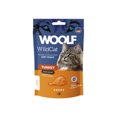 Woolf WILDCAT SNACKS TURKEY 50 G półmiękkie przysmaki z indykiem dla kota