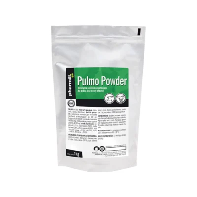 Pharmill PULMO POWDER 1 KG wspomaga właściwe funkcjonowanie układu oddechowego trzody, owiec, kóz