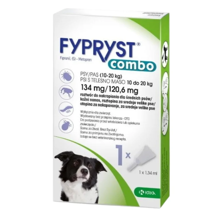 Krka FYPRYST COMBO 134/120,6 MG PIES 10-20 KG 1 SZT krople na pchły, kleszcze i wszoły - thumbnail