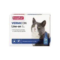 Beaphar LINE-ON VERMICON krople przeciw pchłom i kleszczom dla kota (3 x 1 ml) - thumbnail nav