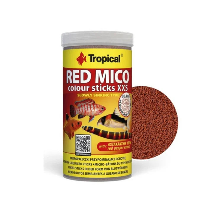 Tropical RED MICO COLOUR STICKS XXS 50 G (100 ML) wybarwiający pokarm dla ryb akwariowych - mikropałeczki - thumbnail