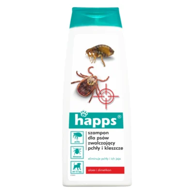Bros HAPPS SZAMPON DLA PSÓW ZWALCZAJĄCY PCHŁY I KLESZCZE 250 ML