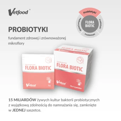 Vetfood FLORA BIOTIC 10 X 5 G POWDER probiotyk w saszetkach